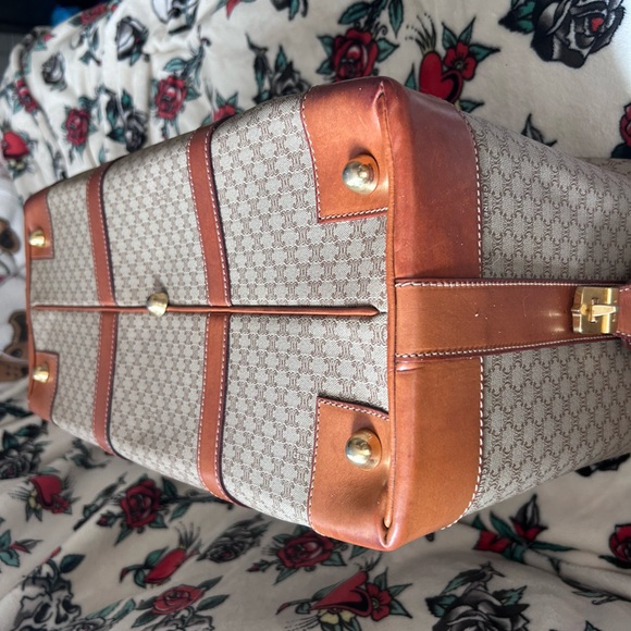 CELINE VINTAGE TRIOMPHE MONOGRAM LARGE BOSTON BAG TRAVEL TRUNK - Picture 8 of 15
